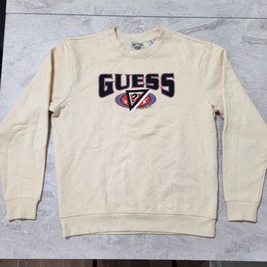 Guess x J Balvin 2020 Logo Sweatshirt Men Beige Size Small New